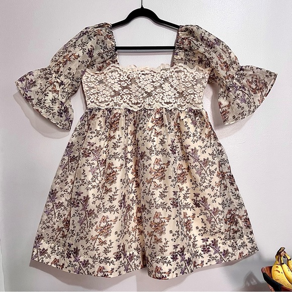 NWT byTiMo Organza Mini Lace Dress in Botanical Print MSRP$499 - Picture 2 of 16
